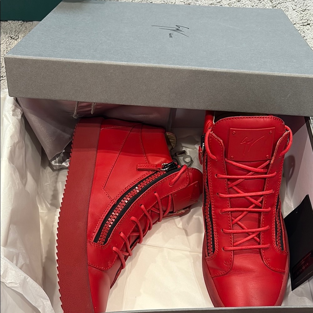Red High-Top Sneakers giuseppe zanotti